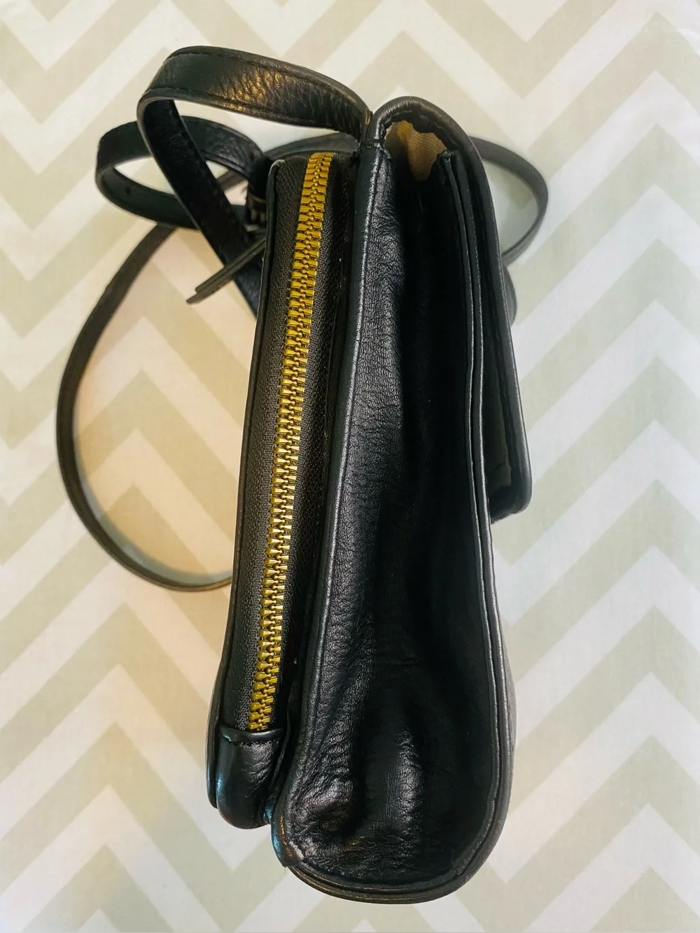 American Leather Co. Black Leather Crossbody Bag